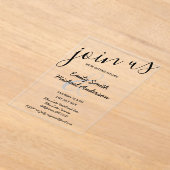 ACRYLIC Huwelijksuitnodigingen ZWARTE TEKST Vette  Acryl Uitnodigingen (Laagn)