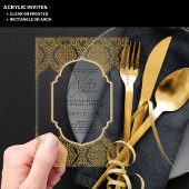 ACRYLIC Huwelijksuitnodigingen ZWARTE TEKST Vette  Acryl Uitnodigingen