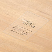 ACRYLIC Huwelijksuitnodigingen ZWARTE TEKST Vette  Acryl Uitnodigingen (Laagn)