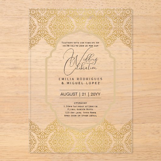 ACRYLIC Huwelijksuitnodigingen ZWARTE TEKST Vette  Acryl Uitnodigingen (Voorkant)