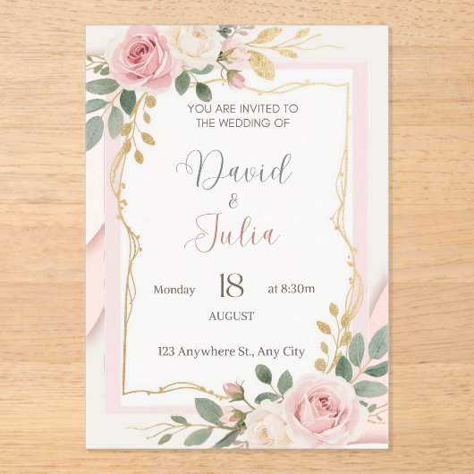 Acrylic Invitation Acryl Uitnodigingen (Voorkant)