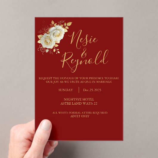 Acrylic Invitation Acryl Uitnodigingen (Insitu (Draagbaar))