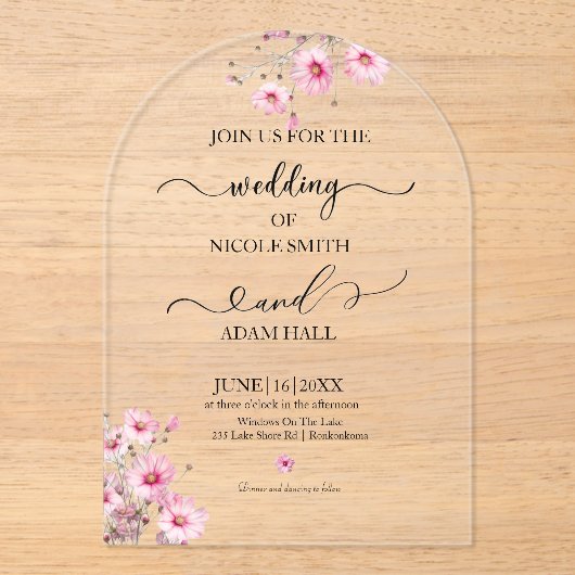 Acrylic Invitation Acryl Uitnodigingen (Voorkant)