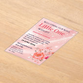 Acrylic Invitation Pink Floral Baby Shower Acryl Uitnodigingen (Laagn)