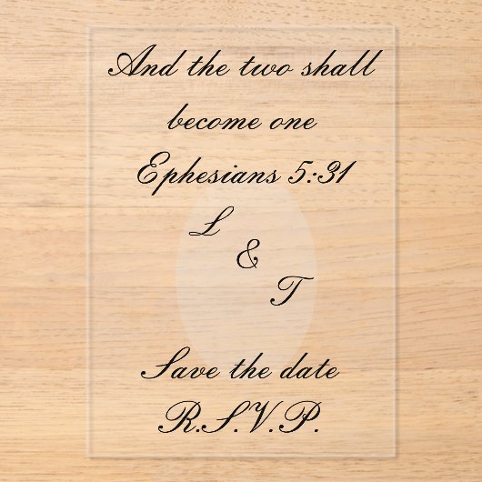 Acrylic invites acryl uitnodigingen (Voorkant)