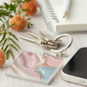Acrylic keychain in stylish abstract graphic (Voorkant Rechts)