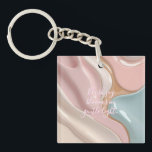 Acrylic keychain in stylish abstract graphic<br><div class="desc">Wrap Easter in something soft and special with the “Easter Blush” gift collection, designed for thoughtful spring and Valentine‑adjacent giving. Fluid swirls of pastel pink, mist blue, blush, soft salmon, beige, and airy lavender flow across keychains, mugs, candles, timepieces, and gift wrap papers, turning everyday objects into little keepsakes of...</div>