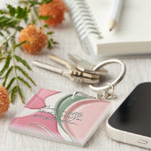Acrylic keychain in stylish abstract graphic (Voorkant Rechts)