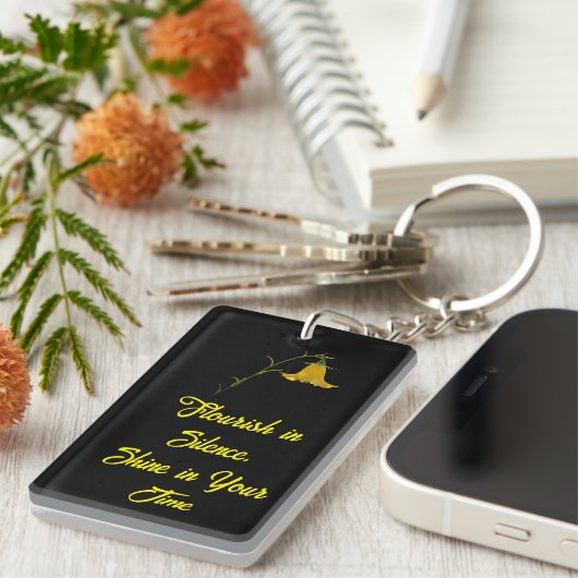 Acrylic Keychain Rectangle (One Side) – Flowers  (Voorkant Rechts)