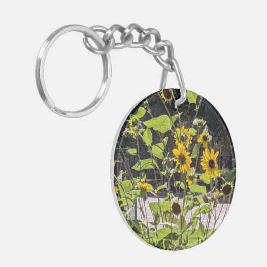 acrylic keychain with sunflower photo (Voorkant Links)