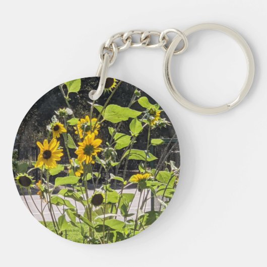 acrylic keychain with sunflower photo (Achterkant)