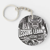ACRYLIC LEGENDARY GORILLA LESSONS LEARN KEYCHAIN  (Voorkant)