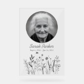 Acrylic Memorial Welcome Sign with Photo Acryl Bord (Voorkant)