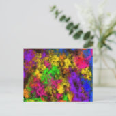 Acrylic Neon Colors Paint Splatter Splash Abstract Briefkaart (Staand voorkant)
