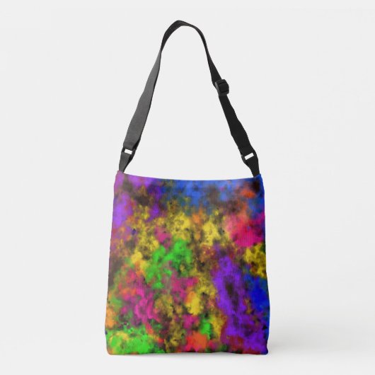 Acrylic Neon Colors Paint Splatter Splash Abstract Crossbody Tas (Achterkant)