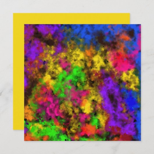 Acrylic Neon Colors Paint Splatter Splash Abstract Kaart (Voorkant / Achterkant)