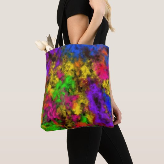 Acrylic Neon Colors Paint Splatter Splash Abstract Tote Bag (Dichtbij)
