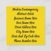 Acrylic Neon Colors Paint Splatter Splash Abstract Vierkante Visitekaartje (Achterkant)