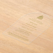 ACRYLIC NIKAH WALIMA Gouden Tekst Elegante Islamit Acryl Uitnodigingen (Laagn)