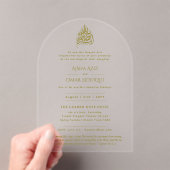 ACRYLIC NIKAH WALIMA Gouden Tekst Elegante Islamit Acryl Uitnodigingen (Insitu (Draagbaar))