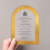 ACRYLIC NIKAH WALIMA Uitnodiging Goud Elegante Isl (Insitu (Draagbaar))