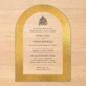 ACRYLIC NIKAH WALIMA Uitnodiging Goud Elegante Isl (Voorkant)