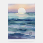 Acrylic Nursery Sign | Indigo Ocean Moon Acryl Bord (Voorkant)