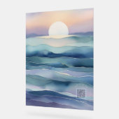 Acrylic Nursery Sign | Indigo Ocean Moon Acryl Bord (Hoek)