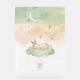 Acrylic Nursery Sign | Sleeping Bunny Watercolor Acryl Bord