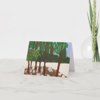 Acrylic painting trees park scene blank note card bedankkaart