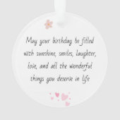 Acrylic Photo Ornament with Birthday Message (achterkant)