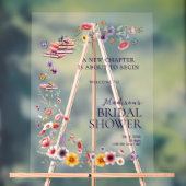  Acrylic Poppy & Lavender Bridal Shower Welcome  Acryl Bord (Neutraal)