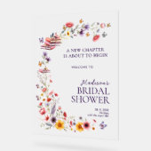  Acrylic Poppy & Lavender Bridal Shower Welcome  Acryl Bord (Hoek)