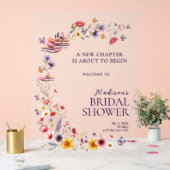  Acrylic Poppy & Lavender Bridal Shower Welcome  Acryl Bord (Huwelijk)