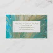 Acrylic pour abstracte Emerald kustlijn   Visitekaartje (Achterkant)
