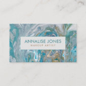 Acrylic pour abstracte marinekust C Visitekaartje (Voorkant)