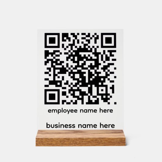 Acrylic QR Code Sign Acryl Bord (Voorkant)