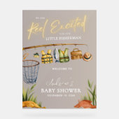 Acrylic Rustic Fisherman Baby Shower Welcome Sign  Acryl Bord (Voorkant)