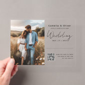 ACRYLIC Save The Date FOTO QR Code RSVP Acryl Uitnodigingen (Insitu (Draagbaar))
