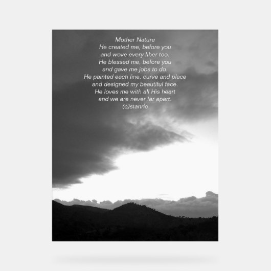 Acrylic Sign POEM ON PHOTOGRAPH DESIGN Acryl Bord (Voorkant)