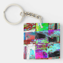 Acrylic Sleutelhanger – Abstract Raster