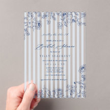 Acrylic Something Blue Bridal Shower Invitation