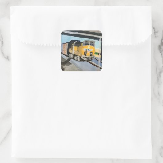 Acrylic Train Art Print | Scenic Indio CA Desert  Vierkante Sticker (Tas)