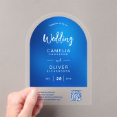 ACRYLIC TROUW Sky Blue Ombre QR Code RSVP Acryl Uitnodigingen (Insitu (Draagbaar))