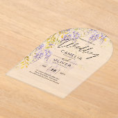 ACRYLIC Trouw Uitnodigingen Wisteria Paarse Bloeme (Laagn)