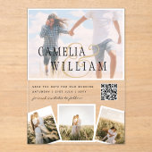 ACRYLIC TROUWKAARTEN FOTO QR CODE RSVP ACRYL UITNODIGINGEN (Voorkant)