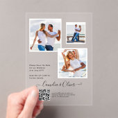 ACRYLIC TROUWKAARTEN FOTO QR CODE RSVP ACRYL UITNODIGINGEN (Insitu (Draagbaar))