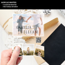 ACRYLIC TROUWKAARTEN FOTO QR CODE RSVP