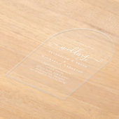 ACRYLIC TROUWKAARTEN WITTE TEKST Dikke Beginletter Acryl Uitnodigingen (Laagn)