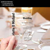 ACRYLIC Trouwkaarten ZWARTE TEKST Vet Modern  Acryl Uitnodigingen